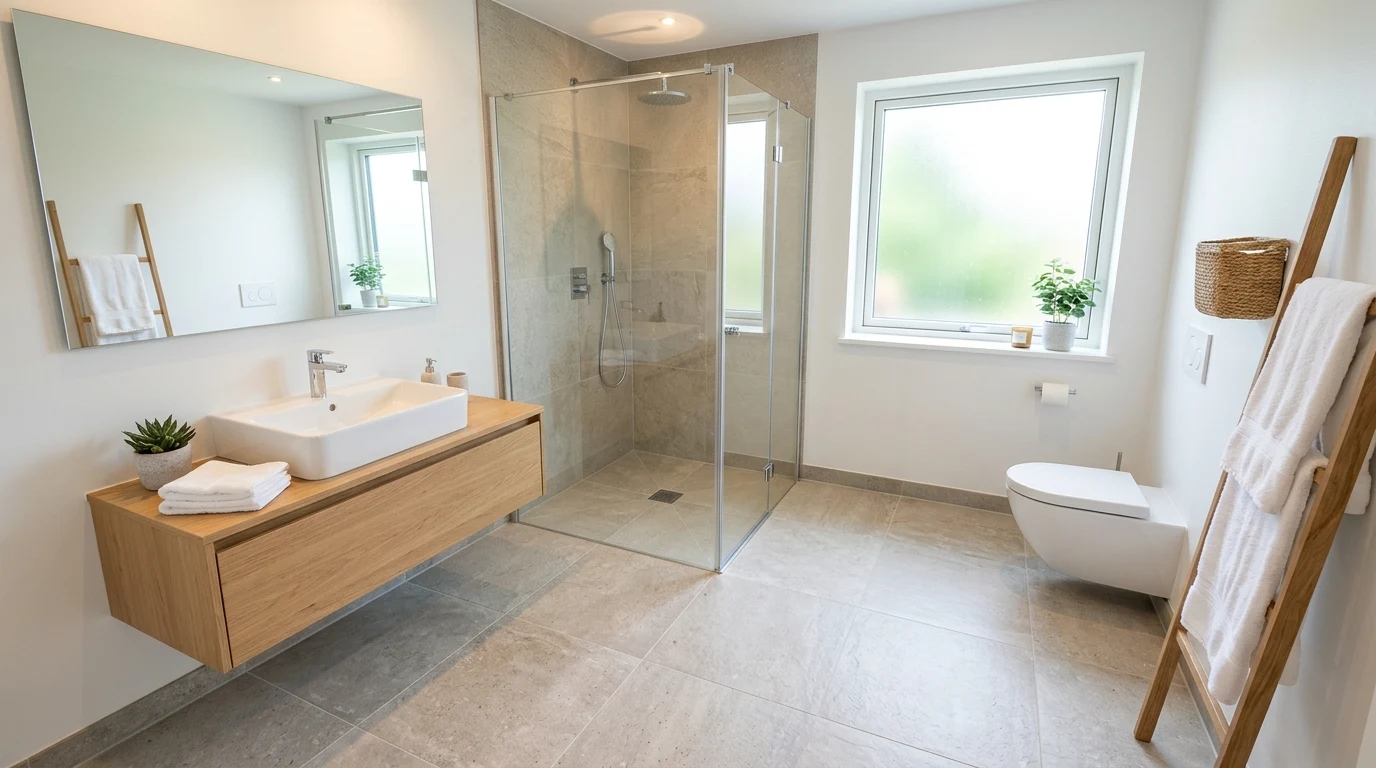 Entryway with patterned tile and strong wear resistance